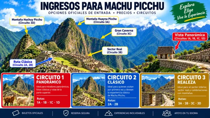 Entradas a Machu Picchu: Precios de entrada y circuitos oficiales Entradas a Machu Picchu: Precios de entrada y circuitos oficiales